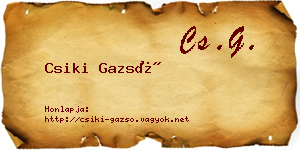 Csiki Gazsó névjegykártya